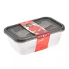 keeeper fredo fresh élelmiszer-tároló doboz szett, 2 x 3,3 L, téglalap alakú, átlátszó szürke fedéllel 3068082700000