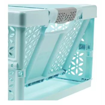 keeeper Profi összecsukható doboz lea, 32 liter, aquamarin, terhelhetőség 30 kg, Soft-Grip fogantyúk, PP/TPE, 1 darab 10296624000NN