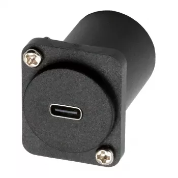 EXSYS D-típus USB-C aljzat-aljzat adapter, USB 3.2 Gen 1, panelbe szerelhető, fekete (EX-49158)