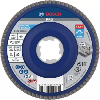 Bosch X-LOCK lamellás csiszolókorong 115 mm G 60 fémhez, szögletes, X571 Best for Metal 2608621763