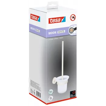 tesa MOON WHITE WC-kefe és tartó szett, öntapadós, fém, matt fehér 40571-00000-00