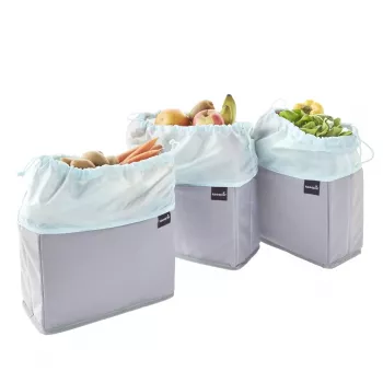 keeeper nea gyümölcs- és zöldségzacskó, 9 liter, szürke/aquamarine, húzózsinór, összecsukható, élelmiszer-biztonságos, 1 darab 1229562400000