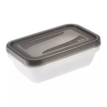 keeeper fredo fresh tárolóedény-készlet, 3 x 2,4 L, téglalap alakú, átlátszó szürke fedelekkel 3067982700000