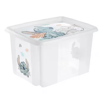 keeeper karolina Stitch tárolódoboz, 30 liter, forgatható/egymásra rakható doboz fedéllel, PP, átlátszó, 1 darab 1223800131900