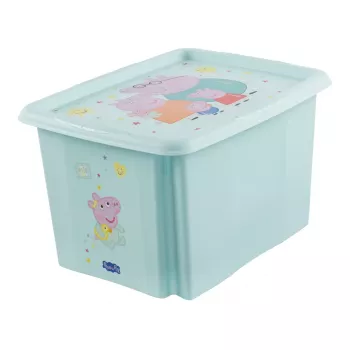 keeeper Karolina Peppa Pig tárolódoboz, 30 liter, aquamarine, fedéllel, egymásra rakható 1223862433600