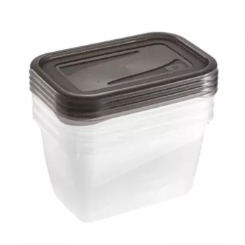 keeeper fredo fresh tárolóedény-készlet, 4 x 0,75 L, téglalap alakú, átlátszó szürke fedéllel 3067382700000