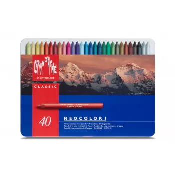 CARAN D'ACHE Neocolor I viaszkréta, 40-es készlet, kerek, vegyes színek, papírhüvely 7000.340