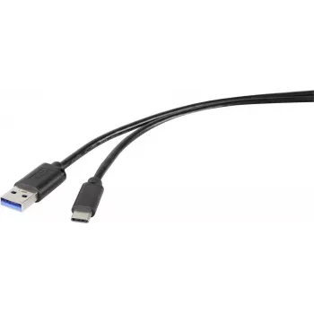Renkforce RF-4599658 USB 3.2 Gen 1 kábel, USB-A - USB-C, 0,5 m, fekete