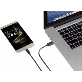 Renkforce RF-4599658 USB 3.2 Gen 1 kábel, USB-A - USB-C, 0,5 m, fekete