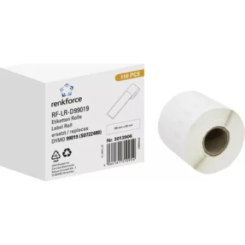 Renkforce RF-6027812 címketekercs DYMO LabelWriter-hez, 190 x 54 mm, fehér papír, tartós ragasztó, 110 címke