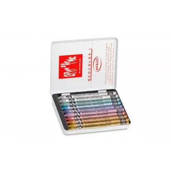 Caran d'Ache Neocolor I Metallic viaszkréta, 10-es készlet, kerek papírhüvellyel 7004.310