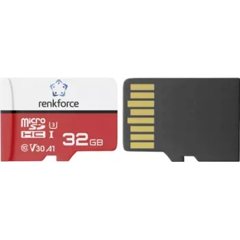 Renkforce RFEmSD32 microSDHC kártya 32 GB A1, V30, UHS-I, SD-adapterrel RF-7488100
