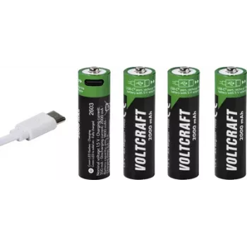 VOLTCRAFT AA Mignon Li-Ion akkumulátor 2000 mAh 1,5 V 4-es csomag USB-C töltésfunkcióval (VC-17275570)