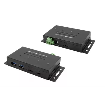 EXSYS EX-1240HMVS ipari 4-portos USB 3.2 Gen 2 hub, DIN-sínre szerelhető, fém