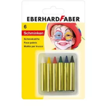FABER-CASTELL EBERHARD FABER sminkceruzák, rövid, 6 szín, nagy intenzitás, bőrgyógyászatilag tesztelt, 1 készlet (579106)