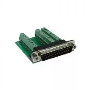 EXSYS EX-49025 D-SUB 25 pólusú dugó 27 pólusú csavaros sorkapocsblokk adapterre, zöld/ezüst
