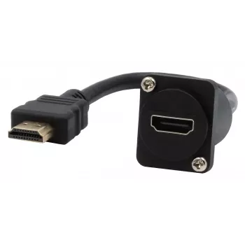 EXSYS EX-49162 HDMI Type-A aljzat-dugó adapterkábel, 20 cm, 4K, High Speed Ethernet-támogatással, fekete