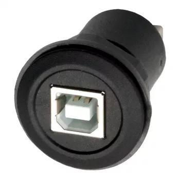 EXSYS EX-49213 panelbe építhető adapter USB-B aljzat-USB-A aljzat, USB 2.0, fémkeret