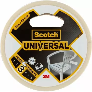 3M Scotch Universal Tape 2000 fehér 48 mm x 25 m, 6 tekercs – többcélú PE fóliaszalag kötegeléshez, rögzítéshez, javításhoz és lezáráshoz 7100205295