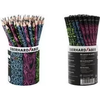 FABER-CASTELL EBERHARD FABER NEON HB grafitceruzák, 72 darabos csomag kerek tokban, 2,0 mm bél, fa nélkül 511899