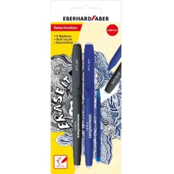 Faber-Castell Eberhard Faber Erase it! gél toll, 0,7 mm, kék, Action készlet, buborékcsomagolás 582103