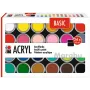 Marabu akrilfesték készlet BASIC, 24 x 18 ml, magas pigmentáltság, nagyon magas fényállóság 1210000000215