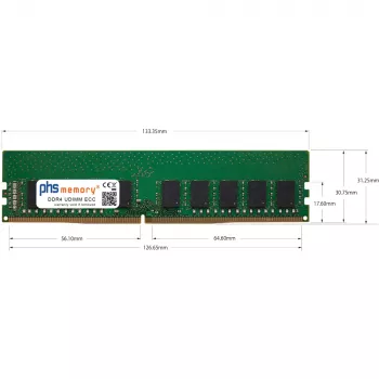 PHS-memory 32GB DDR4 ECC UDIMM 2666MHz PC4-21300E memória MSI MS-98L2-SKU1 rendszerhez (SP571866)