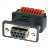 EXSYS EX-49111 9 pólusú D-Sub hüvely 9 pólusú csavaros sorkapocsblokk adapterre nyomógombbal, szürke