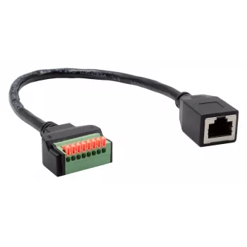 EXSYS EX-49120 RJ45 hüvely 8 pólusú sorkapocsblokk adapterkábelre, CAT.6, 30 cm, nyomógombbal