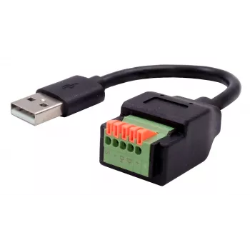 EXSYS USB-A dugó – 5-pin sorkapocs adapterkábel nyomógombbal, USB 2.0, 15 cm EX-49129