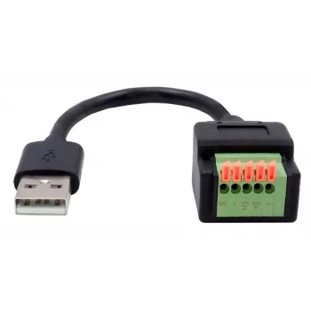 EXSYS USB-A dugó – 5-pin sorkapocs adapterkábel nyomógombbal, USB 2.0, 15 cm EX-49129