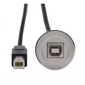EXSYS EX-49182 USB 2.0 beépíthető adapterkábel, USB B aljzat – USB B dugó, 30 cm, fémház