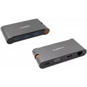 EXSYS EX-1220HM USB 3.2 Gen 1 fém hub 7-in-1 portokkal notebook, MateBook és MacBook készülékekhez