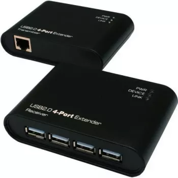 EXSYS EX-1445 Gigabit Ethernet hosszabbító készlet 2 vezetékes, 500 m, fekete