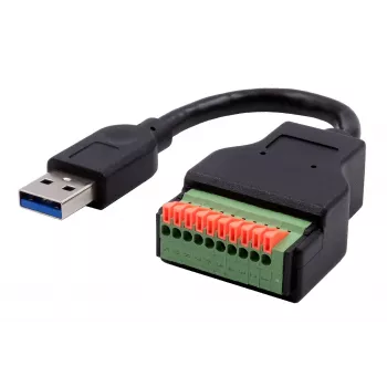 EXSYS EX-49127 USB-A dugó – 10-pin sorkapocs adapterkábel nyomógombbal, USB 3.2 Gen 1, 15 cm