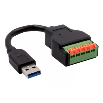 EXSYS EX-49127 USB-A dugó – 10-pin sorkapocs adapterkábel nyomógombbal, USB 3.2 Gen 1, 15 cm