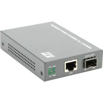 KTI Networks KGC-300 Gigabit Ethernet médiakonverter, RJ45–SFP, multimódusú/egymódusú