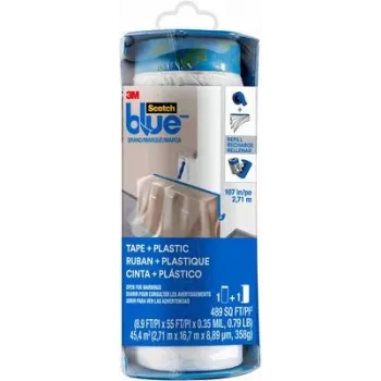 3M PTD2093EL-107 ScotchBlue™ takarófólia beépített ragasztószalaggal, kék, 17 m x 2,7 m, 1 tekercs
