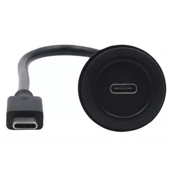 EXSYS EX-49222 USB-C panel-mount adapterkábel, USB 3.2 Gen 2, 10Gbps, 100W PD, 30cm