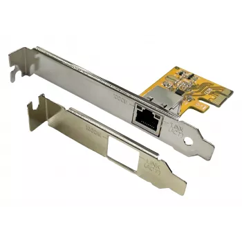 EXSYS EX-6071C PCI Express Gigabit Ethernet kártya, 1x RJ45, Realtek, low profile konzollal