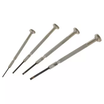 C.K Tools T4852P precíziós csavarhúzó készlet, 4 darabos, lapos, 2,0/2,5/3,0/3,5 mm, króm-vanádium, kétkomponensű nyél