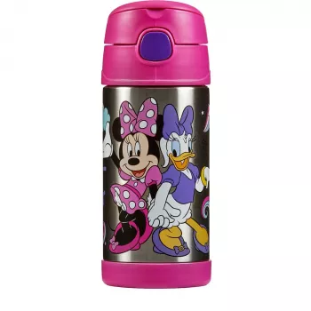 THERMOS FUNTAINER szívószálas ivópalack, Disney Minnie Mouse, 0,35 L, rozsdamentes acél, rózsaszín 4113.412.035