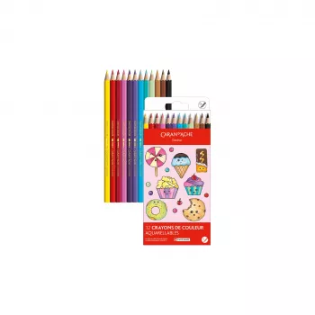 Caran d'Ache Swisscolor Kawaii Candy akvarellceruza, 12 darabos készlet, hatszögletű, cédrusfa 1285.802
