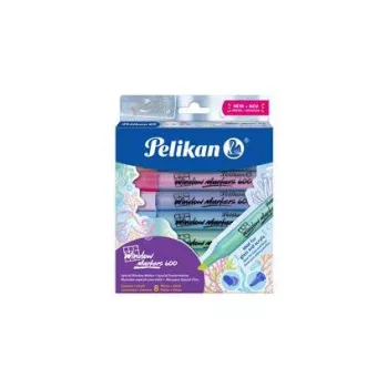 Pelikan ablakjelölő 600, 8 részes készlet, válogatott színek, vízbázisú, nedvesen törölhető üveghez, tükörhöz, ablakhoz - 1 készlet (400205347)