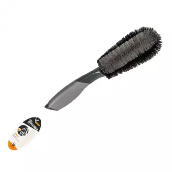 Bradas ES2611 kerékmosó kefe, műanyag nyél, antracit, vastag puha sörték, 290 mm