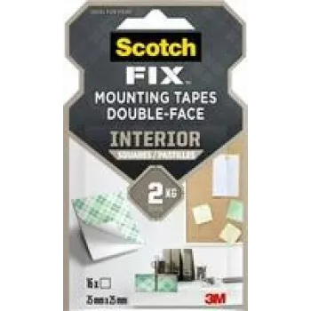 3M Scotch-Fix beltéri rögzítő négyzetek 25 mm x 25 mm fehér (12 darabos csomag) 7100263584