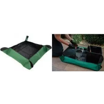 Bradas átültető szőnyeg növényekhez, 1000 x 1000 mm, zöld/fekete, vízálló, Oxford 600D külső anyag, PE belső anyag, 1 db (TQ-P2/100)