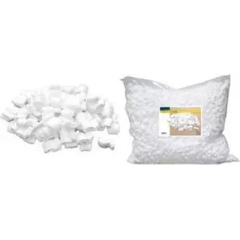 RAADHUIS csomagoló chips, 25 literes zsák, fehér polisztirol töltőanyag, S alakú védő chips törékeny tárgyakhoz (RD-351205)
