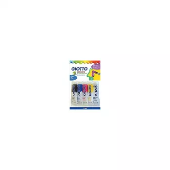 GIOTTO extra finom gouache festékkészlet, 5 x 10 ml alumínium tubus, különböző színek (fehér, primer sárga, primer piros, primer kék, fekete) F65440000