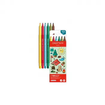 Caran d'Ache Fibralo Kawaii Swiss filctoll, 6 darabos készlet, vízbázisú tinta 185.804